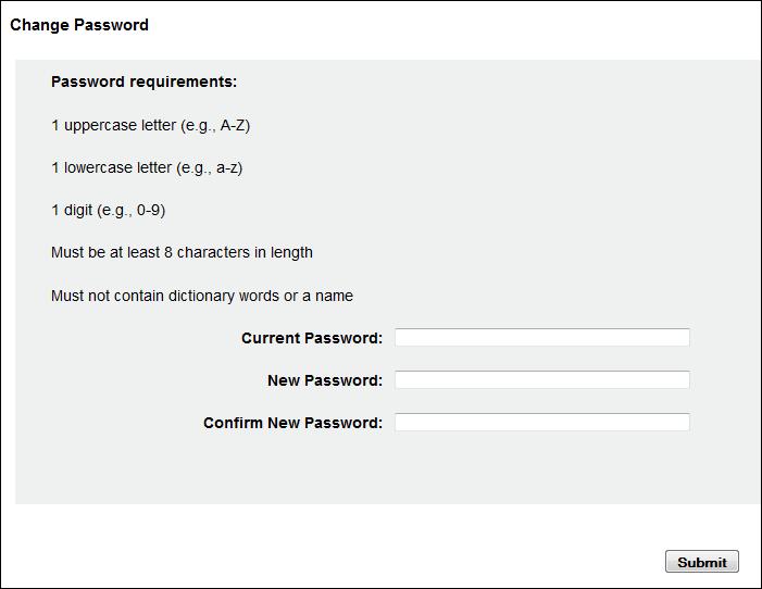User Management Change Password This function allows you to change your RxSentry password, as needed. Perform the following steps to change your password: 1. Log in to RxSentry. 2.