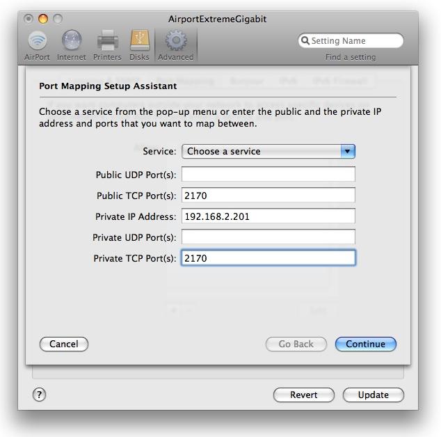Wi-Fi Access How do I use Wi-Fi Access with my firewall? If you have an active firewall, port 2170 will need to be opened. To make Wi-Fi Access work with the Mac OS X 10.