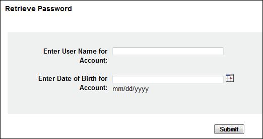 Accessing RxSentry 5 Click Retrieve Password.