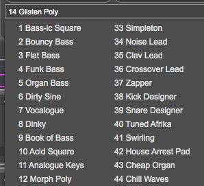 Creating a Bank of 64 Patches If you are interested in creating a whole bank of 64 patches, then this is the best way to go. Click on the drop down list in the library control section of the editor.