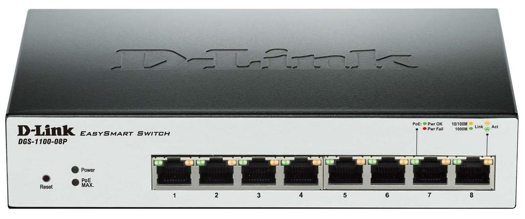 D-Link DGS-1100-08P Gigabit PoE Switch = $154