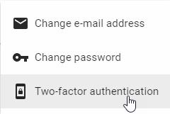 hapter : STRIE SiteLink Platform lick the ellipsis icon, then click Two-factor authentication in the pop-up dialog.