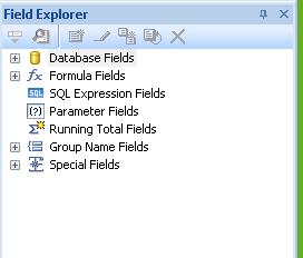 Field Explorer The Field Explorer is used to insert, modify or delete fields on the Design and Preview tabs of Crystal Reports.
