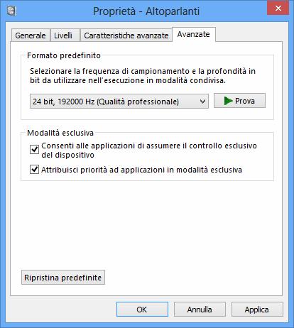 Figure 33 By accessing the drop-down menu available in the Advanced tab it will be possible to choose one of the system s available configurations.