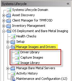 Chapter 4. Managing Images and Drivers The Manage Images and Drivers node includes tasks to prepare drivers and images for deployment to targets.