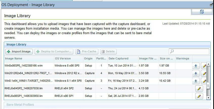 Importing Windows and Linux images The Image Library Dashboard allows you to manage images by importing, pre-caching, deleting, or modifying the metadata of your existing images.