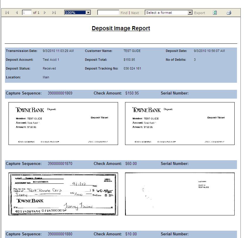 This page also displays the results for item searches, which may show items from multiple deposits.