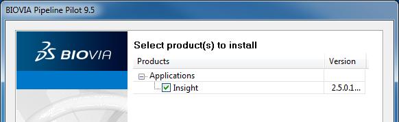 2. Install the Insight 2.6 application package. a. At the BIOVIA Download Center, log in and locate version 9.5 under the BIOVIA Insight link. b.