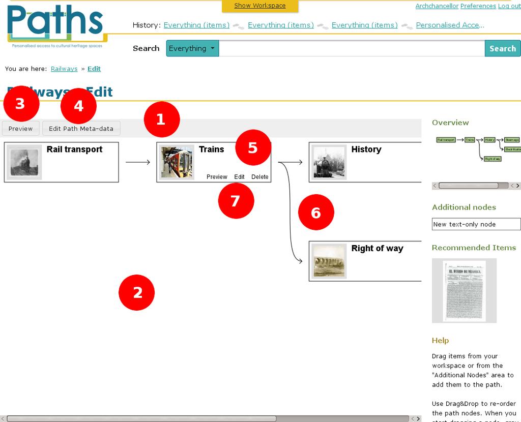 7.11 Path editing page Figure 18 - The new "Path editing" page