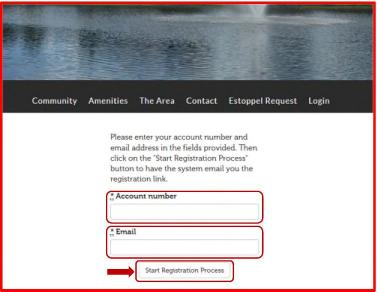 To register for a login on your community website, you will need your account number.
