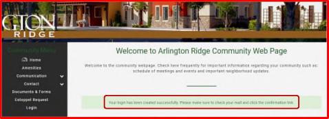 This example uses Arlington Ridge as the community.