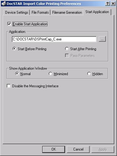 DocSTAR Import Color (Windows NT/2000/XP) Start