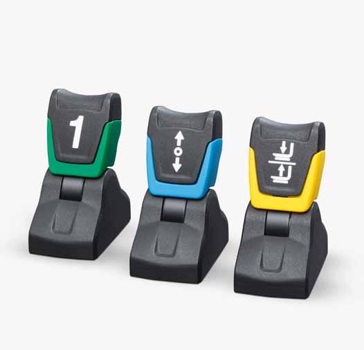 Fingertip Joystick Single-axis joystick for easy and ergonomic actuation JFT + Compact design for simple "on top" installation in control panels + Parallel arrangement in the tightest installation