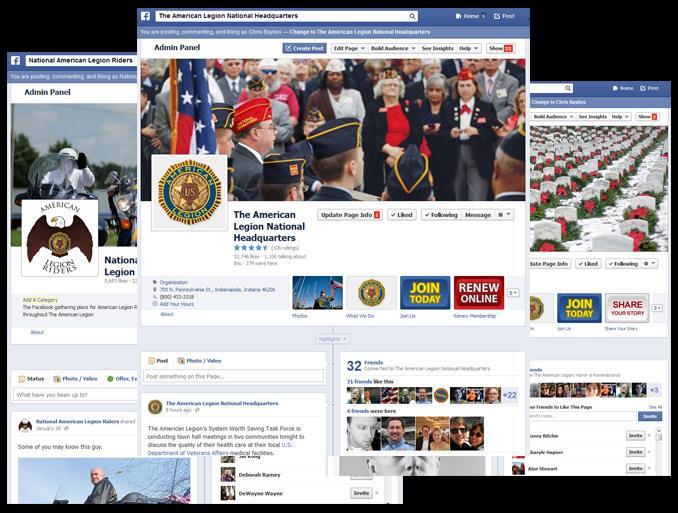 Social networks A look at our Facebook pages National Headquarters Online Update Legion
