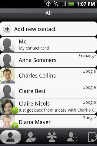 Using the People Screen The People screen gives you easy access to all your contacts, as well as even faster access to the people and groups of people you contact most often.
