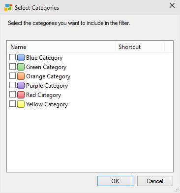 Image 48: Select categories Only items with Only items with attachments or items without attachments are synchronized. Whose importance is Only items with the specified priority are synchronized.