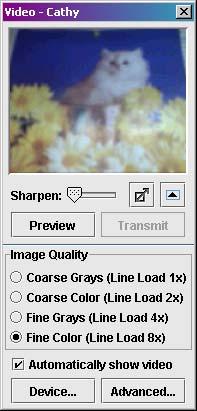 If you have more than one video source installed on your machine, click the Device button. The Device dialog box appears, listing the video sources. Select the video source you wish to use.