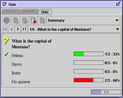 Use the arrows to navigate through the questions Use the drop-down menu to view a summary and individual responses Graphical display