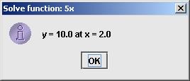 In the Solve for y where x = text box, enter a value or expression for x.