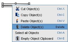 Delete Objects To delete an object(s), do one of the following: Select the object(s) on the whiteboard and then right-click