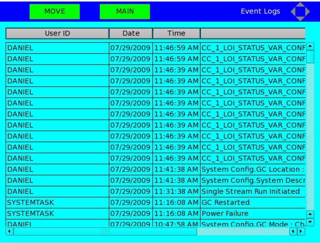 information regarding the Logs/Reports menu screens.