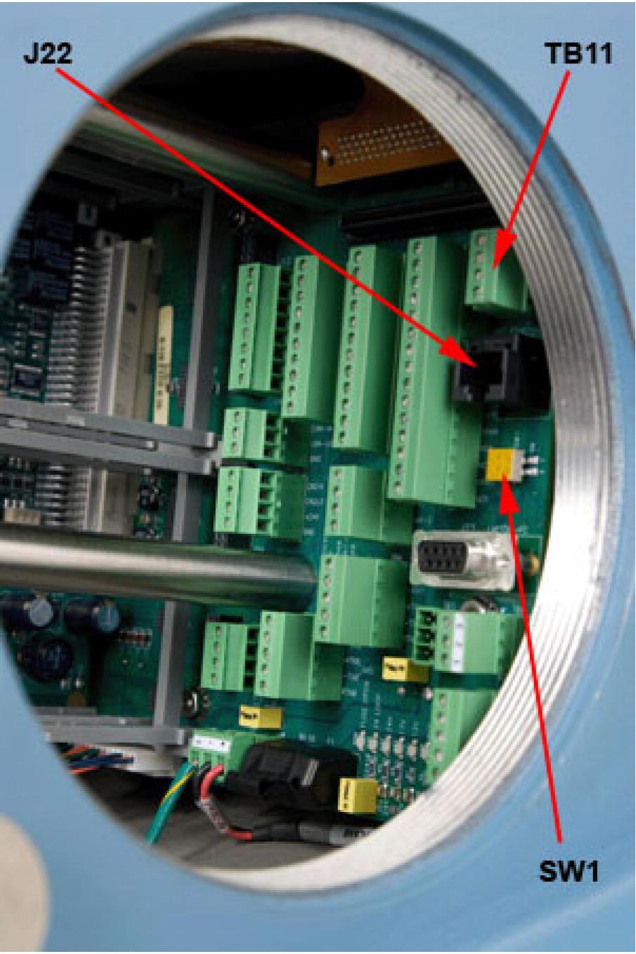 Installation and setup 5. Log off the GC. 6. Access the backplane, which is located in the GC s lower enclosure. Figure 3-18: Port locations on the backplane 7.