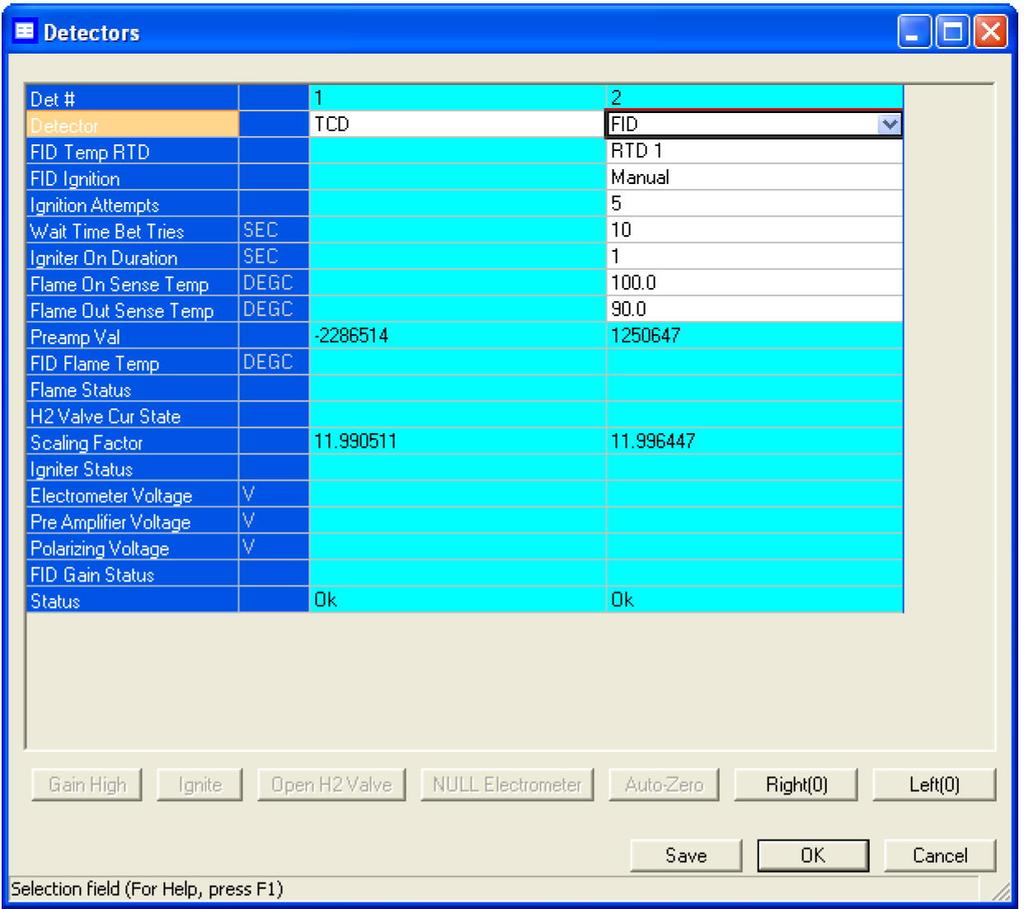 Operation and maintenance Figure 4-3: The Detectors window 4 Operation and maintenance Configure the following fields from the Detectors dialog: FID Ignition - manual or automatic Ignition Attempts