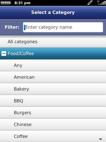 Search by Category 1. Choose the Category field on the Search screen. 2.