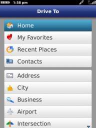 You can view a map of: your Home Address, a Favorite Place, a Recent Place, an Address, a City, an address you saved in your BlackBerry Address Book (Contacts),