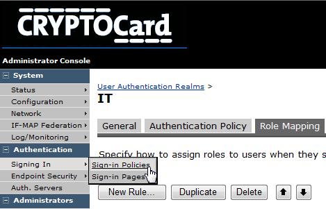 Next, check the Sign-in Policies section to ensure that the default User URL is set to use the User Realm that has the Filter-Id added as a Role Mapping.