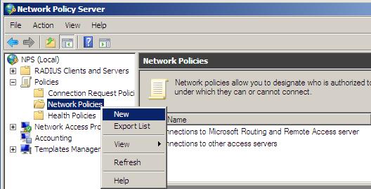 2.1.2. Creating new Network Policy with Filter-Id attribute (Windows 2008) This is section is specifically for adding a new Network Policy along with a