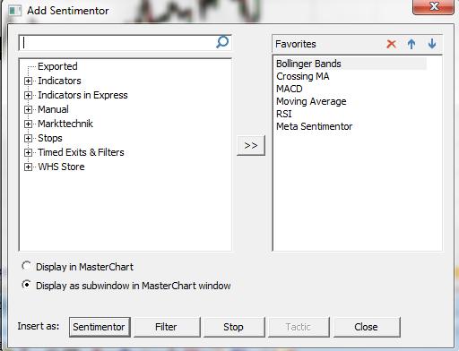 Stops There are many intelligent stops in the list of sentimentors. These can be used with TradeGuard/AutoOrder to protect positions.