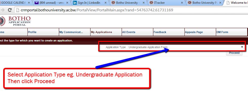 4. Select the Application Type you want to apply from the combo box as illustrated below: 5.
