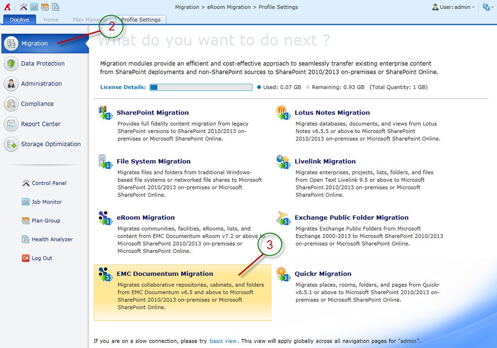 Getting Started Refer to the sections below for important information on getting started with EMC Documentum Migration.