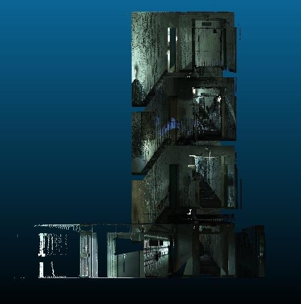 International Archives of the Photogrammetry, Remote Sensing and Spatial Information Sciences, Volume XXXIX-B3, 2012 Figure 2: TLS point cloud only 6 images before and after her.