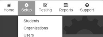 The Tasks for Organizations screen The school you selected appears on the left. If needed, click the school name to view the existing test coordinator for that school.