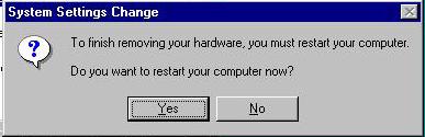 I. Click Yes to restart your computer.