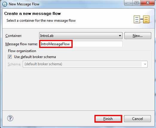 Here you are asked to name the message flow. An Application may contain multiple message flows. 7.