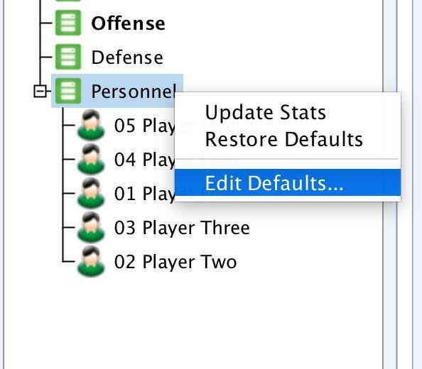 Like Individual Stat topics, if you have previously entered information into the Team Stats topic for your current scout, applying the new defaults will erase the data that you