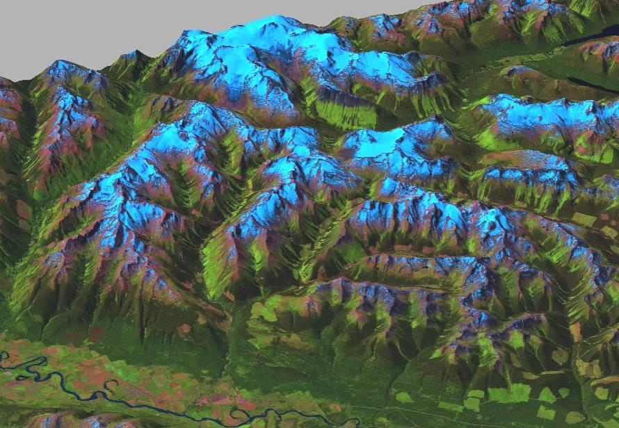 3D perspectives: Rocky Mountain trench Castle Creek Glacier The UNBC Geowall In lab