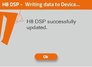 We recommend to finalize the product and avoid losing data stored during calibration (see 8.5.3) with the FINALIZE TO H8 DSP function, from the main FILE menu. 21. Amplifiers sensitivity calibration.
