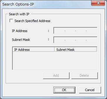 [Search Options] [Search Options-IP] This window can be opened by selecting [Tool], [Search Options], and then [IP].