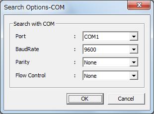 Chapter 3 Function of Each Part [Search Options-COM] This window can be opened by selecting [Tool], [Search Options], and then [COM].