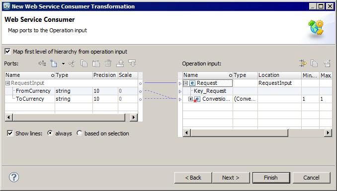 Creating a Web Service Consumer Transformation You can create a reusable or non-reusable Web Service Consumer transformation. Reusable transformations can exist in multiple mappings.