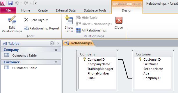 Access 2010 Intermediate Page 176 Close Access and you will see the following dialog box displayed. Click on the Yes button to save the relationship. Modifying a one-to-many relationship.