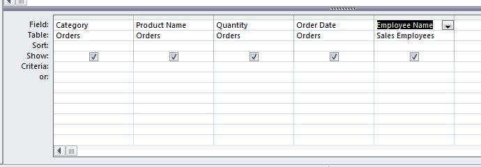Access 2010 Intermediate Page 30 Click and drag the Employee Name field down and to the next blank column