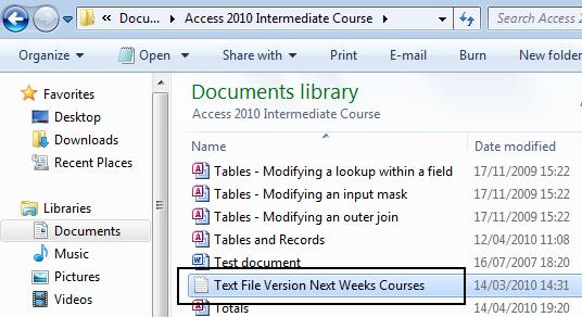 Access 2010 Intermediate Page 83 If you were to open the file to a text only editing program, such as Notepad, the data would look like
