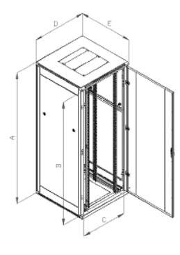For better passive cooling, side-panels can be replaced by optional perforated side-panels DSRS. Removeable and lockable rear-panel. Key included.