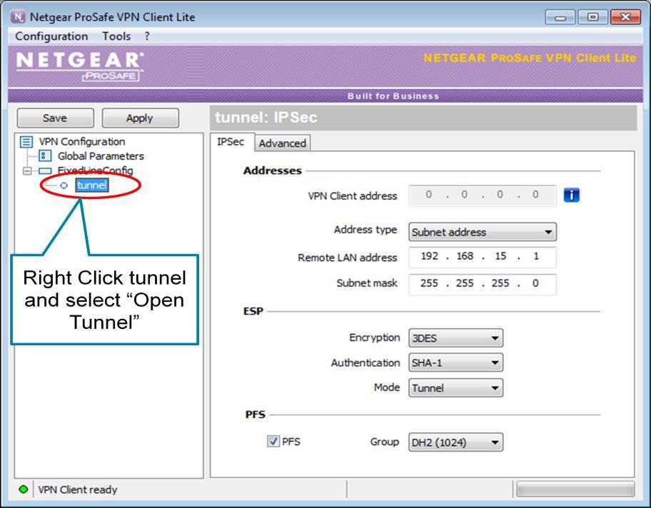 3. HOW TO OPEN A VPN CONNECTION WITH THE PROSAFE CLIENT Import the Fixed line or MBB