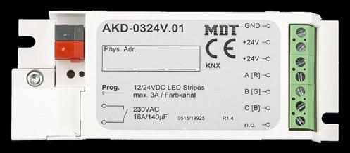 MDT LED Controller N MDT RGB LED Controller Version AKD-0324V.01 RGB LED Controller For 12/24V RGB LED Stripes AKD-0424V.01 RGBW LED Controller For 12/24V RGBW LED Stripes AKD-0224V.